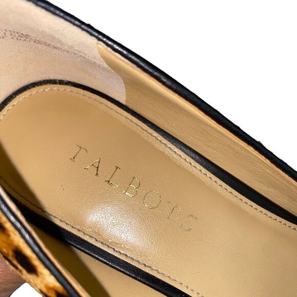 Talbots Laney Brown Black Leopard Print Hair Almond Toe Wedge Heel Pump 7.5 - Picture 8 of 8